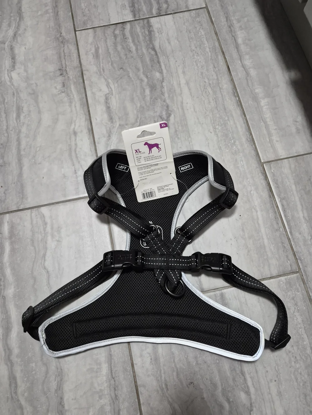Boots & Barkley Ajustable Reflective Dog Harness Black Up To 90 Lbs XL